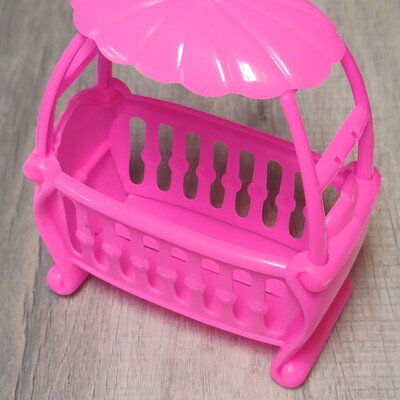 Adorable pink fashion doll baby crib