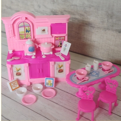 Kitchen + Chairs + Table + Food Accessories I for Fashion Dolls