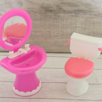 Toilet and bathroom sink-fashion doll furniture