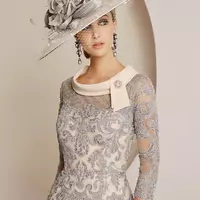 Lace Mother Of The Bride /Groom Dresses 2024 | Beaded Jewel Neck Chiffon Evening Gowns - Thumbnail 2