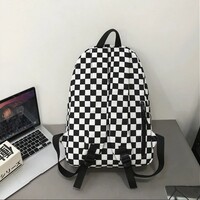 Waterproof Fashion Plaid Backpack - Thumbnail 4