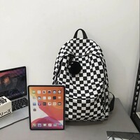 Waterproof Fashion Plaid Backpack - Thumbnail 7