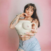 Handmade Ceramic Mug – Unique Design for Lovers of Pierced Women's Breasts, 420ml - Thumbnail 1