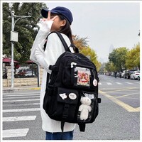 Kawaii Patchwork Large Capacity Backpack - Thumbnail 4