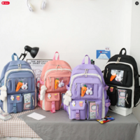 4pcs/set School Bags Large Capacity Canvas Backpack  - Thumbnail 7