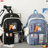 4pcs/set School Bags Large Capacity Canvas Backpack  - Thumbnail 8