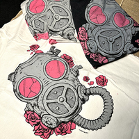 Pink Gasmask T-Shirt, Short Sleeved - Thumbnail 1