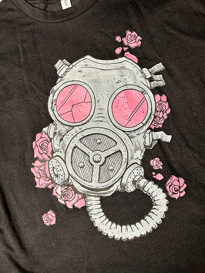 Pink Gasmask T-Shirt, Short Sleeved