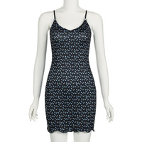 V-neck Floral Slimming Dress - Thumbnail 3