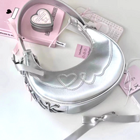 *Free Shipping*Y2K AESTHETIC SILVER SHOULDER BAG - Thumbnail 1