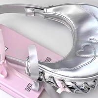 *Free Shipping*Y2K AESTHETIC SILVER SHOULDER BAG - Thumbnail 2