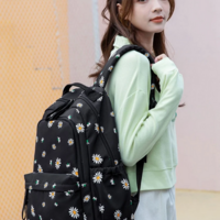 Kawaii Daisy Black Floral Backpack - Thumbnail 5