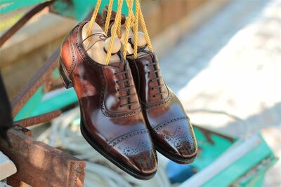 Brown Cao Toe Oxfords Handmade Lace Up Formal Dress Shoes 