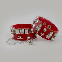 Punk goth rivet stars chain bracelet - Thumbnail 2