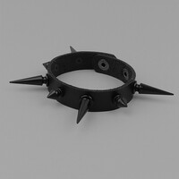 Punk darkness black rivet bracelet - Thumbnail 2