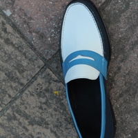 Crafted Leather Men Classic Tri Tone Color Leather Moccasin Loafers Dress Shoes - Thumbnail 3