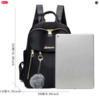 Black Large Capacity Backpack School Bag - Thumbnail 8