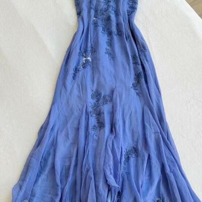 Straps a line chiffon blue long formal dresses