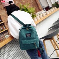 Corduroy Retro Women Backpack  - Thumbnail 1
