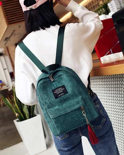 Corduroy Retro Women Backpack 