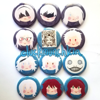 Nier replicant / nier automata 1.5 inch pin buttons