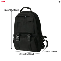Unisex High Street Black Large Capacity Travel Bag - Thumbnail 9