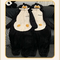 Soft Fleece Penguin Hoodie Onesie Couple Pajama - Thumbnail 5