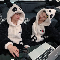 Soft Fleece Panda Hoodie Onesie Couple Pajama - Thumbnail 2