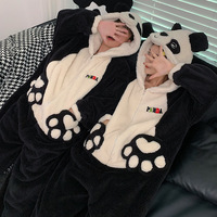 Soft Fleece Panda Hoodie Onesie Couple Pajama - Thumbnail 3