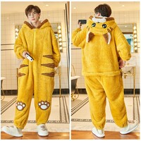 Soft Fleece Tiger Hoodie Onesie Couple Pajama - Thumbnail 5