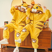 Soft Fleece Tiger Hoodie Onesie Couple Pajama - Thumbnail 1