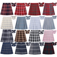 [Brown] JK plaid pleated skirt - Thumbnail 2
