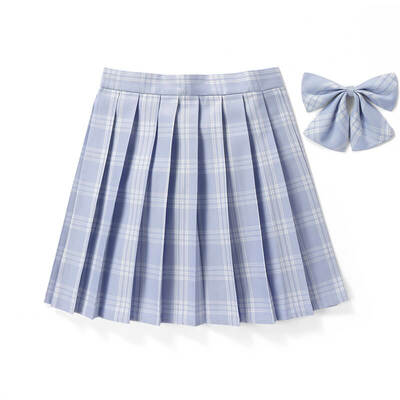 [Blue] JK plaid pleated skirt 