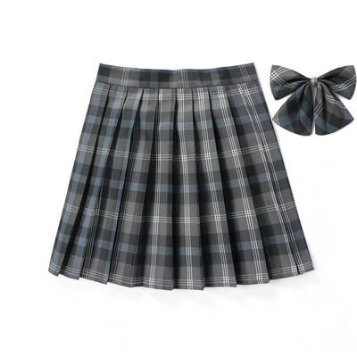 [fog grey] jk plaid pleated skirt 