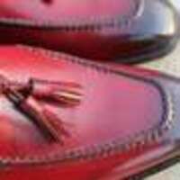 New Handmade Men's Red Tassel Loafers Shaded Moc Toe Pure Leather Party Shoes - Thumbnail 1