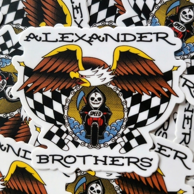 Traditional style die cut sticker 