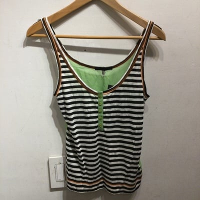 John richmond stripe and sheer tank