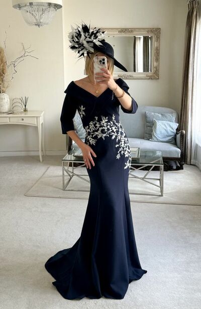 Elegant Lace Sheath Appliques Mother DressesAppliques Wedding Guest Mother Of the Bride /Groom Formal Dress
