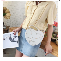 Sweet Lace Heart Round Handbags PU Leather Cross Body Bags  - Thumbnail 2