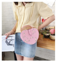 Sweet Lace Heart Round Handbags PU Leather Cross Body Bags  - Thumbnail 3