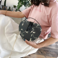 Sweet Lace Heart Round Handbags PU Leather Cross Body Bags  - Thumbnail 5