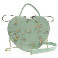 Sweet Lace Heart Round Handbags PU Leather Cross Body Bags  - Thumbnail 7
