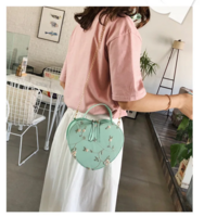 Sweet Lace Heart Round Handbags PU Leather Cross Body Bags  - Thumbnail 9