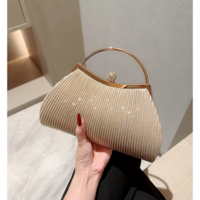Top Handle Glitter Diamond Dinner Party Evening Bag - Thumbnail 2