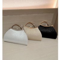 Top Handle Glitter Diamond Dinner Party Evening Bag - Thumbnail 4