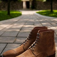 Handmade Brown Adult Cap Toe Lace Up Boot - Thumbnail 1