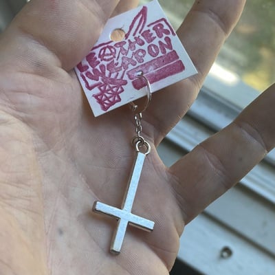 Big crucifix earring
