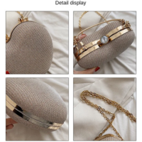  Luxury Heart Shape Evening Clutch Bag - Thumbnail 2