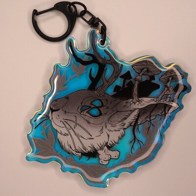 Iridescent jackalope keychain  - Thumbnail 4