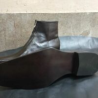 Crafted Leather Bespoke Dress Shoes Dark Brown Leather Triple Monk Buckle Strap Zipper Jodhpur Boot - Thumbnail 1